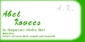 abel kovecs business card